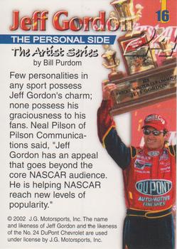 2002 Jeff Gordon The Artist Series #16 Jeff Gordon Back