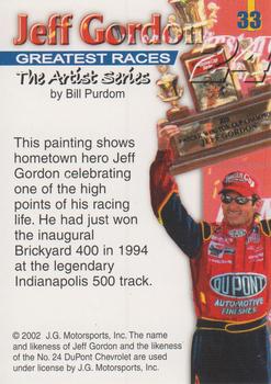 2002 Jeff Gordon The Artist Series #33 Jeff Gordon Back