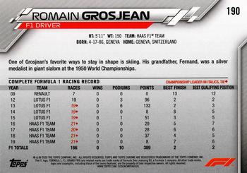 2020 Topps Chrome Formula 1 #190 Romain Grosjean Back
