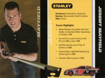 2006 Stanley Tools Series 6 #NNO Jeremy Mayfield Back