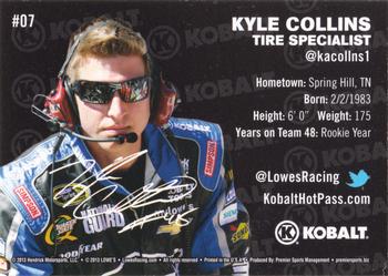 2013 Lowe's Racing #07 Kyle Collins Back
