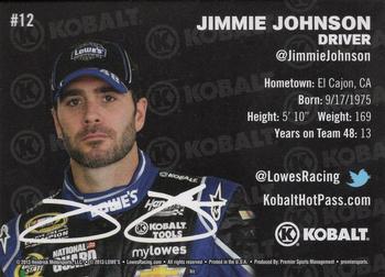 2013 Lowe's Racing #12 Jimmie Johnson Back