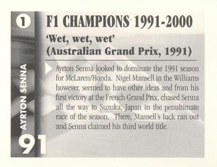 2001 Golden Era F1 Champions 1991-2000 #1 Ayrton Senna Back