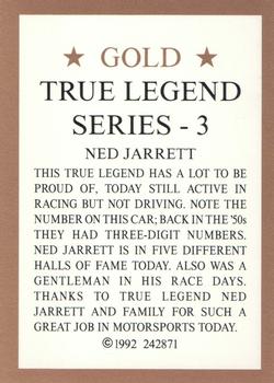 1992 Hilton G. Hill Gold True Legend Series 3 #NNO Ned Jarrett Back