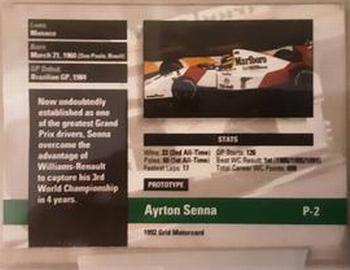 1992 Grid Formula 1 - Prototype #P-2 Ayrton Senna Back