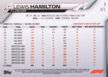 2020 Topps Chrome Formula 1 - SuperFractor #1 Lewis Hamilton Back