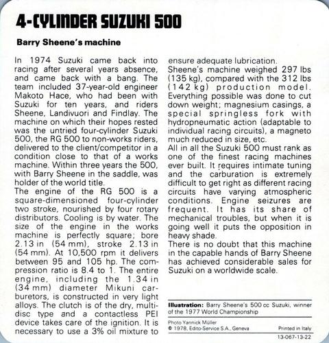 1978-80 Auto Rally Series 13 #13-067-13-22 4-Cylinder Suzuki 500 Back