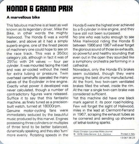 1978-80 Auto Rally Series 36 #13-067-36-23 Honda 6 Grand Prix Back
