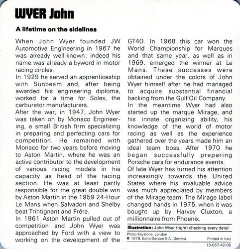1978-80 Auto Rally Series 42 #13-067-42-05 John Wyer Back
