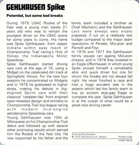 1978-80 Auto Rally Series 49 #13-067-49-02 Spike Gehlhausen Back