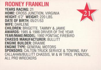 1992 Stars Arizona Sport Shirts #21 Rodney Franklin Back