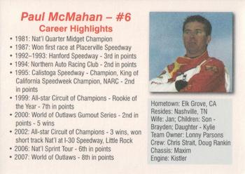 2008 Racing Champions Sprint Cars Speedway Greats #NNO Paul McMahan Back