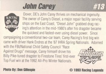 1992 Racing Legends IHRA #13 John Carey Back