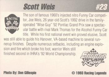 1992 Racing Legends IHRA #23 Scott Weis Back