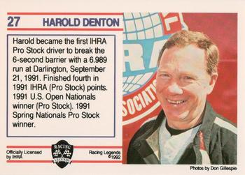 1991 Racing Legends IHRA #27 Harold Denton Back