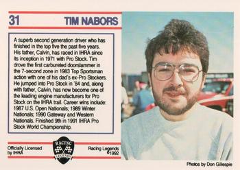 1991 Racing Legends IHRA #31 Tim Nabors Back