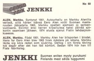 1975 Hellas Grand Prix Jenkki #60 Markku Alen Back