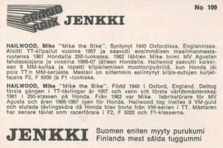 1975 Hellas Grand Prix Jenkki #109 Mike Hailwood Back