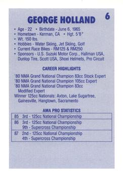 1988 SC Racing Motocross #6 George Holland Back