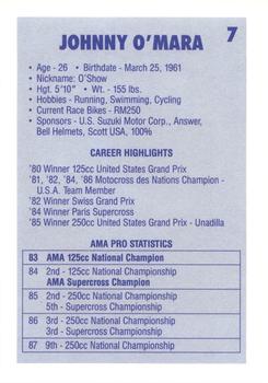 1988 SC Racing Motocross #7 Johnny O'Mara Back
