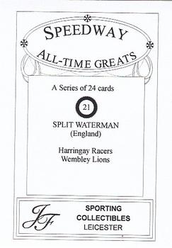 1999 Speedway All-Time Greats #21 Split Waterman Back