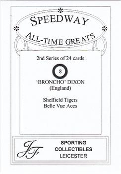 1999 Speedway All-Time Greats 2nd Series #8 Broncho Dixon Back