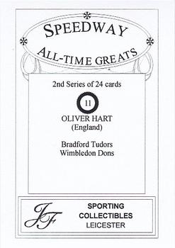 1999 Speedway All-Time Greats 2nd Series #11 Oliver Hart Back