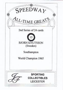 1999 Speedway All-Time Greats 2nd Series #15 Bjorn Knutsson Back