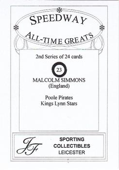 1999 Speedway All-Time Greats 2nd Series #23 Malcolm Simmons Back