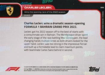 2022 Topps Now Formula 1 - Black #001 Charles Leclerc Back