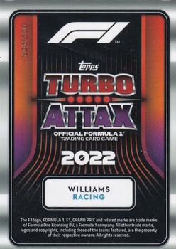 2022 Topps Turbo Attax F1 - Rainbow Foil Red #349 Nicholas Latifi Back