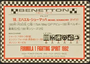 1992 Amada Formula 1 Fighting Spirit #17 Michael Schumacher Back