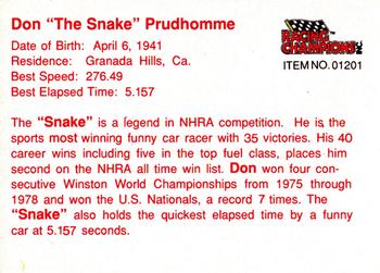 1989 Racing Champions Funny Car #01201 Don Prudhomme Back