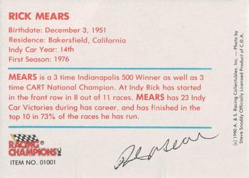 1989-92 Racing Champions Indy Car #01001 Rick Mears Back