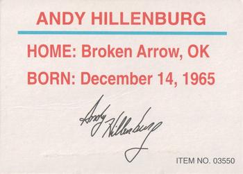 1993 Racing Champions World Of Outlaws #03550 Andy Hillenburg Back