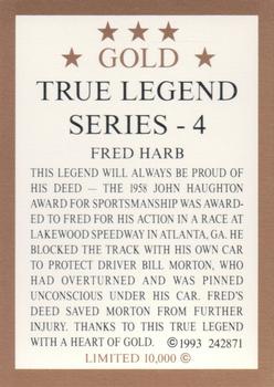 1993 Hilton G. Hill Gold True Legend Series 4 #NNO Fred Harb Back