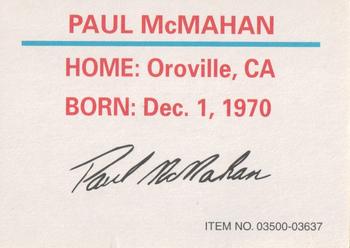 1997 Racing Champions World Of Outlaws #03500-03637 Paul McMahan Back
