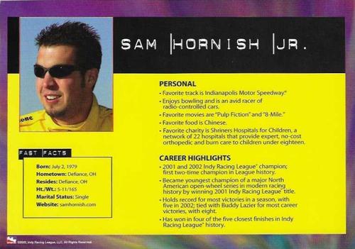 2003 IRL Season Fan Guide - Oversize #NNO Sam Hornish Jr. Back