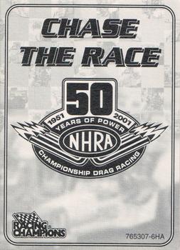 2001 Racing Champions NHRA #765307-6HA Del Worsham Back