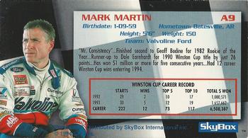 1995 Action SkyBox #A9 Mark Martin Back