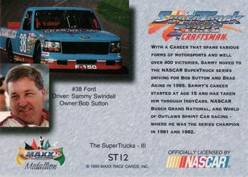 1995 Maxx Medallion - SuperTrucks Blue #ST12 Sammy Swindell Back