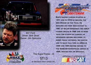 1995 Maxx Medallion - SuperTrucks #ST13 Bob Strait Back