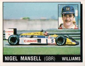 1987 Panini Motor Adventures Stickers #92 Nigel Mansell Front