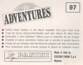 1987 Panini Motor Adventures Stickers #97 Teo Fabi Back