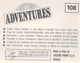 1987 Panini Motor Adventures Stickers #108 Eddie Cheever Back