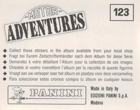 1987 Panini Motor Adventures Stickers #123 Christian Sarron Back