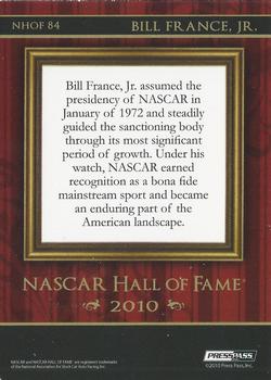 2010 Press Pass Eclipse - NASCAR Hall of Fame Blue #NHOF 84 Bill France Jr. Back
