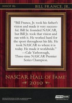 2010 Wheels Element - NASCAR Hall of Fame Blue #NHOF 86 Bill France Jr. Back