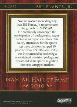 2010 Wheels Main Event - NASCAR Hall of Fame #NHOF 90 Bill France Jr. Back