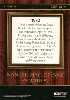 2010 Wheels Main Event - NASCAR Hall of Fame Blue #NHOF 26 200 MPH Back